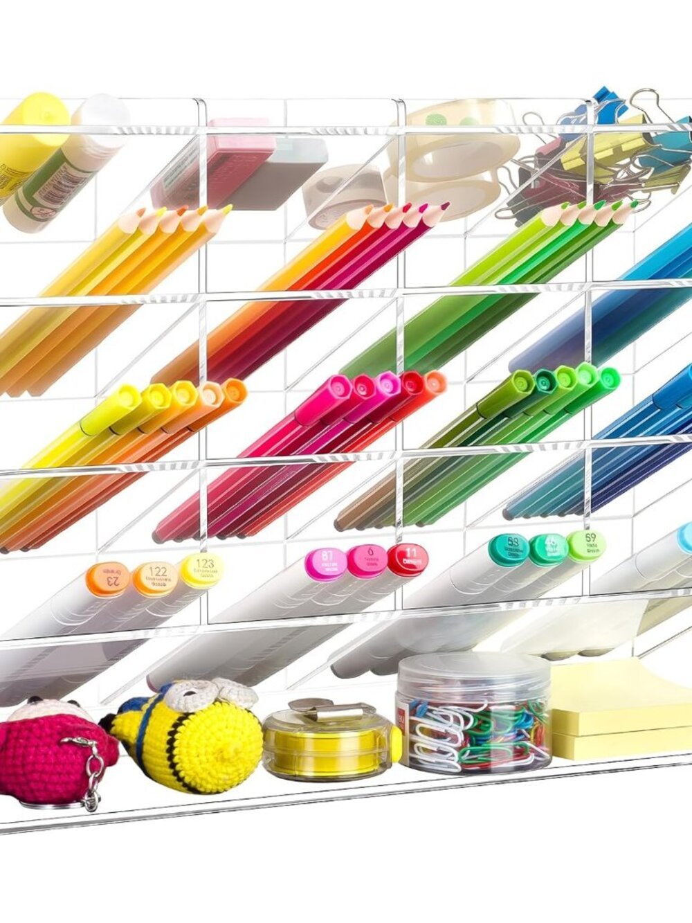 Acrylic Vertical Marker Organizer for 200 Markers, Desk Orgaizer